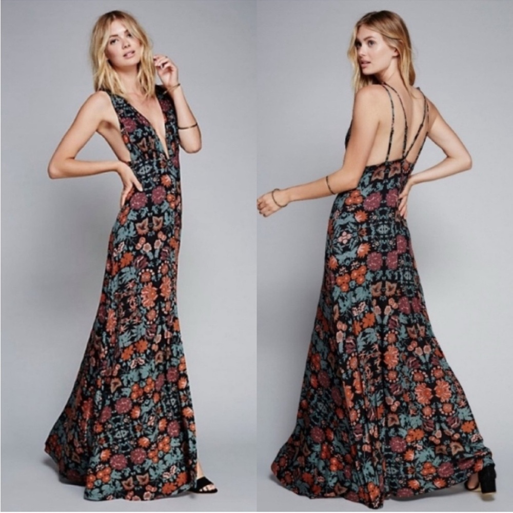 Free People boho Floral Maxi Dress